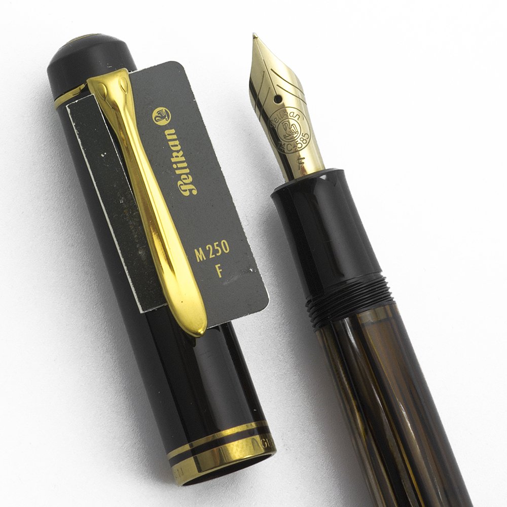 Pelikan M250 Fountain Pen - Dark Brown with Tortoise Barrel, Gold